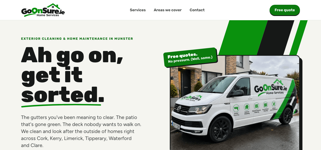GoOnSure.ie homepage: Ah go on, get it sorted