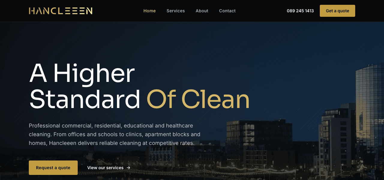 Hancleeen homepage: a higher standard of clean